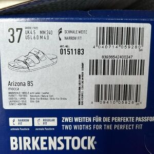 Birkenstock Arizona BS New w tags Mocca color size 37 women’s sandals